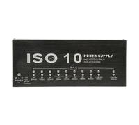 Walfront Fuente de Alimentación para Guitarra, 10 Salidas Aisladas con Protección de Circuito e Indicadores LED, Estructura Metálica, para Pedalera Multiefectos (Enchufe europeo de 100 a 240 V.)