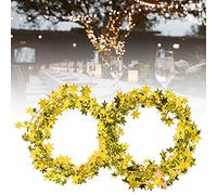 Walfront Guirnalda de Oropel de Estrellas de 7,5 M, Decoración Navideña de Alambre Flexible, árboles, Bodas, Fiestas y Eventos Festivos (Gold)