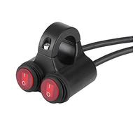 Walfront Interruptor de Manillar de Motocicleta, Interruptor de Luz Antiniebla de Aleación de Aluminio, 12 V, 10 A, con 2 Controles Separados para Manillares de 7, 8 y 22 Mm para Conductores de (C)