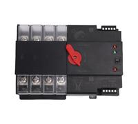 Walfront Interruptor de Transferencia Automática de Doble Potencia 4P AC 100A, Controlador de Palanca de Doble Potencia Montado en Riel DIN para Cajas de Distribución PZ30 con