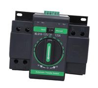 Walfront Interruptor de Transferencia Automático Manual de de ATS 125A 2P 50Hz con Cubierta Protectora para el Fotovoltaico del Generador Doméstico