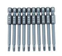 Walfront Juego de 10 Puntas e Destornillador de Cabeza Triangular, 6, 3 mm, Vástago Hexagonal Magnético de 65 mm, Acero de Aleación S2, Triánguo de 2, 7 mm