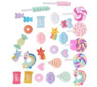 Walfront Juego de 29 Piezas de Juguetes de Simulación de Dulces, Mini Decoraciones de Postres de Plástico para Juegos de Simulación de Fiestas Infantiles, Accesorios de Comida Falsa para Fotografía