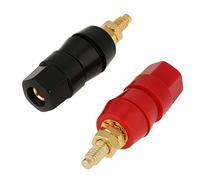 Walfront Juego de 4 Conectores Banana para Altavoz de Audio Sonda de Prueba Conector Adaptador de Enchufe Tipo Banana de 4 mm para Montaje en Panel Color Negro Y Rojo