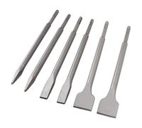 Walfront Juego de 6 Cinceles Taladros de Martillo Rotatorio de Vástago Redondo Kit de Brocas de Acero 40CR para Ranurado de Mampostería de Azulejos Punto de Raspado Escalado Mejoras para