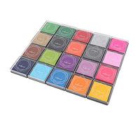 Walfront Juego de Almohadillas de Tinta Coloridas y Bonitas de 20 Colores, Almohadillas de Tinta de Esponja para álbumes de Recortes, Secado Rápido, Fácil de Limpiar, Hacer Tarjetas,