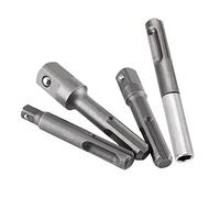Walfront Juego de Barras de Extensión con Adaptador de Zócalo de 4 Piezas, Diseño de Retén de Bola, Zócalo Hexagonal y Cabeza Cuadrada, Vástago Universal SDS Plus para Portabrocas Eléctrico