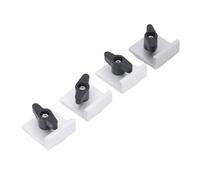 Walfront Juego de Bloques de Parada de Pista en T Universales de Aleación de Aluminio, Kit de Parada Corta Bidireccional de 4 Unidades para Lijado y Enrutamiento de Carpintería en Pista