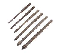 WALFRONT Juego de Brocas para Hormigón, 6 uds., Juego de Dentado de 4 Flautas, Vástago Hexagonal para Hormigón, Mampostería, Vidrio, Ladrillo, Cemento, Cerámica y Madera