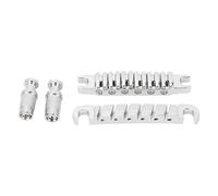 Walfront Juego de Cordal de Puente Envolvente Puente de Montura de Rodillo Ajustable de Aleación de Zinc con Monturas de Cuerdas Individuales para Guitarra Eléctrica Estilo Espaciado de (SILVER)