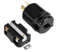 Walfront Juego de Enchufe y Receptáculo para Generador NEMA L14 30, Contactos de Cobre de Plástico, 4 Pines, 125 V, 250 V, 30 A, Conector de Alimentación para Generador RV para Configuración de
