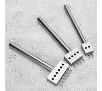 Walfront Juego de Herramientas Perforadoras de Cuero, Cinceles de Costura con Espaciado de Acero, 3 Piezas, 2, 4, 6 Puntas, 4 Mm, 5 Mm, 6, 8, para Artesanía en Cuero, Cordones, Grabado, Punzonado,