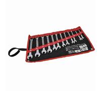 Walfront Juego de Llaves de Trinquete de 12 Piezas, Herramientas Manuales de Acero Cromado con Cabezal Giratorio de 180°, Kit de Llaves de Trinquete de Doble Cabeza de 8-19 Mm para Proyectos de