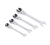 Walfront Juego de Llaves de Trinquete de Cabeza Flexible, 6 uds., Llave Métrica de 10-17mm, Anillo de Engranaje, Juego de Llaves Combinadas de Trinquete, Engranaje de 72 Dientes