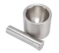 Walfront Juego de Molinillo, Mortero y Maja de Acero Inoxidable, Trituradora de Mezcla de Ajo para Uso en Cocina, Diseño Duradero de Acero Inoxidable 304, Ideal para Moler Especias y Pastillas