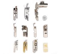 WALFRONT Juego de Prensatelas Universal, Accesorios para Máquina de Coser de Acero Inoxidable, Kit Versátil para Máquinas Domésticas y Vintage con 12 Piezas