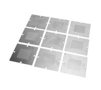 Walfront Kit de 9 Plantillas de Reballing BGA de Acero Inoxidable 304 con Tamaños Universales para Reparación de CPU, GPU y Placa Base de portátiles.