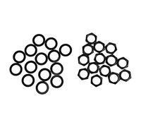 Walfront Kit de Arandelas para Tuercas de Guitarra, Material Metálico, 14 Tuercas y Arandelas, Rosca Hembra M9 para Equipos de Guitarra y bajo Eléctrico (BLACK)