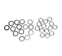 Walfront Kit de Arandelas para Tuercas de Guitarra, Material Metálico, 14 Tuercas y Arandelas, Rosca Hembra M9 para Equipos de Guitarra y bajo Eléctrico (SILVER)