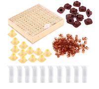 Walfront Kit de Cría de Abeja Reina 1 Caja de Cría de Reina 110 Copas de Célula 12 Bloques de Barra de Célula y Casquillos 10 Cajas de Rodillos de Pelo