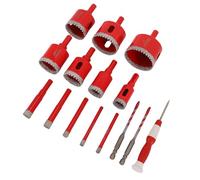 Walfront Kit de Sierra Perforadora para Azulejos, 12 Piezas, 1/4 a 2 Pulgadas, Doble Uso, Soldado Al Vacío con Molde de Localización EVA, Estuche Rígido para Azulejos, Vidrio, Mármol,