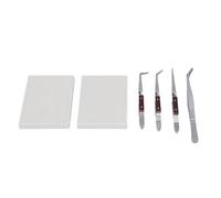 Walfront Kit de Soldadura de Joyería, Herramientas Resistentes Al Calor con 2 Tablas de Cerámica, 3 Pinzas y Pinzas para Fabricación de Joyería y Platería