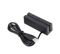 Walfront Lector de Tarjetas, Crédito Magnético con Deslizamiento USB 3 Pistas Lector de Tarjetas Hi Lo para POS Registro de Cajero Caja Registradora, Quickbook