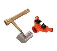 Walfront Llave de Válvula de Acoplamiento Rápido Divisor de Manguera de Agua de 2 Vías de Latón Conector Dual G3/4 para de Aspersores de Césped Herramienta de Riego de Jardín Accesorio de Latón