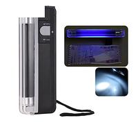 Walfront Luz Detectora de Dinero, Herramienta Portátil de Validación de Moneda con Linterna para USD EURO LIBRA, Operación con un Botón, Ideal para Tiendas y Restaurantes