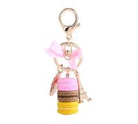 Walfront Macaron Rosa Llavero con Colgante de Aleación para Mujer, Accesorios para Bolso Decorativos (Rosa)