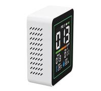 Walfront Medidor de Calidad del Aire 5 en 1 Interior PM2.5 PM10 PM1.0 Detector de Temperatura y Humedad con Sensor de Polvo Infrarrojo y Carga USB C para Hogar Oficina Laboratorio