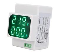 Walfront Medidor Digital Combinado de Voltaje y Corriente CA, Pantalla LED Verde de 0.56in, 50-500V 0.3-120A, Monitor Multifuncional de Energía con Precisión del 1% para Montaje en Riel DIN