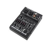 Walfront Mezclador de Tarjeta de Sonido de 3 Canales Alimentado por USB con Alimentación Fantasma de 48 V para Grabación de Estudio en Casa Transmisión en Vivo Karaoke Tablero Mezclador Compacto