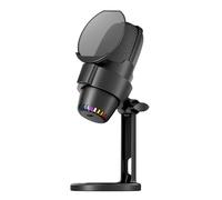 Walfront Micrófono de Juego Dinámico USB USB RGB Microfono Comput Mic Mic Kit Cancellation para Juegos/reunión/transmisión en Vivo/grabación de Audio/Video (Black)