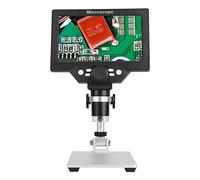 Walfront Microscopio USB 7 Pulgadas 1200X Microscopio Digital HD LCD Monitor Microscopio Video Microscopio LED Lupa Microscopio Electrónica Herramienta 110-240V (UE 110-240V)