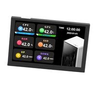 Walfront Mini Pantalla IPS USB de 5, 0 Pulgadas, Resolución de 800x480, Subpantalla Tipo C, Monitor de Datos de PC, Monitor de Temperatura de Computadora Multifuncional para (Black)