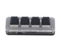 Walfront Mini Teclado Mecánico USB C con Cable a Prueba de Polvo Interruptor Rojo Personalizado Mini Teclado de 4 Teclas con Luz RGB 5V 1A Mecánico para Trabajar y Jugar