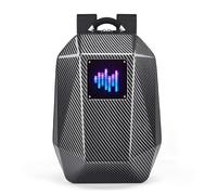 Walfront Mochila LED Correas de Hombro Ajustables Plateado Textura de Fibra de Carbono de Gran Capacidad