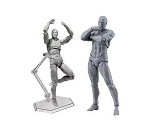 Walfront Modelo de Dibujo de Figura de Acción, maniquí Móvil de Posturas Personalizables de PVC para Artistas, Perfecto para Proyectos de Bocetos y Pintura (GRAY #13)