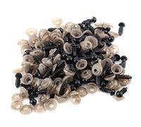 Walfront Ojos de Plástico para Muñecas con Arandelas Ojos de Seguridad para Muñecas de Animales para Hacer Muñecas 100 Uds. 6/9/10/12mm(9mm)