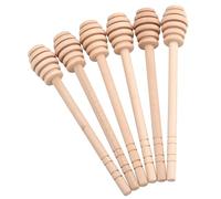 Walfront Palitos de Madera para Miel, Varillas para Agitar Miel de Madera de Grado Alimenticio, 50 Piezas con Ranuras Profundas y Largo para Rociar Jarabe, Melaza, té, Postre, Uso en la Cocina (Tome
