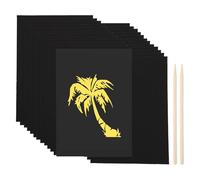 Walfront Papel para Rascar A4, 20 Hojas, Tablero para Rascar con Revestimiento Negro, 21x29cm, Papel Artístico para Pintar y Rayar DIY con 2 Palos de Madera (GOLD)