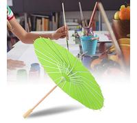 Walfront Paraguas de Papel de Bricolaje, Paraguas de Papel en Blanco Blanco para Pintura Manual de 42.5 Cm para Actividades de Niños de Niños de Jardín de Infantes (GREEN)