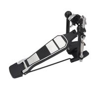 Walfront Pedal de Tambor Pie de bajo único, Pedal de Accionamiento de Cadena de Aleación de Aluminio Negro con Bisagra de Rodamiento sin Fricción, Respuesta Rápida, para Bateristas Profesionales y