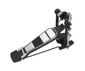 Walfront Pedal de Tambor Pie de bajo único, Pedal de Accionamiento de Cadena de Aleación de Aluminio Negro con Bisagra de Rodamiento sin Fricción, Respuesta Rápida, para Bateristas Profesionales y