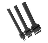 Walfront Perforadora de Cuero Punzones de Costura 3Pcs 4mm Herramientas para Perforar Agujeros de Mano Cincel de 2/4/6 Puntas Juego con Cordones de Diamantes