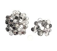 Walfront Piezas de Botón Trasero de Alfiler, Suministros para Hacer Insignias de Hierro, 100 Juegos con Cubiertas de Metal, Fondos de Plástico, Películas Transparentes, Kit de Botones en Blanco para