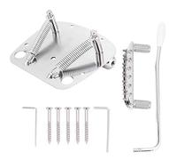 Walfront Piezas de Guitarras Juego de Puente de Cordal, de Trémolo de Sillín Ajustable Niquelado, Kit de Reparación de Guitarra para Sistemas Vibrato