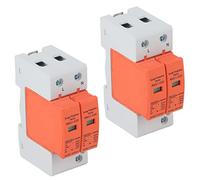 Walfront Protector contra Sobretensiones Descargador de Voltaje, Dispositivo de Proteccion Electrica 2P AC 420V para Instalacion en Riel for Cableado Domestico con Ventana Visual (Imáx: 20kA)