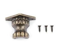 Walfront Protector de Esquina de Patas de Caja Antigua, Decoración de Aleación de Zinc para Cofre de Joyería, Forma única de Pie de Bestia para Almacenamiento de Madera, 4 Uds.